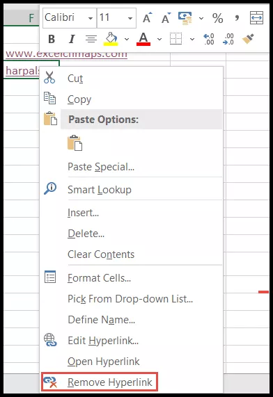 Eliminarea hyperlinkurilor în Excel